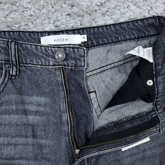 Hidden Zoey Mom Tapered Jeans Ripped High Rise Gray Busted Knee Size 30 - Picture 5 of 10